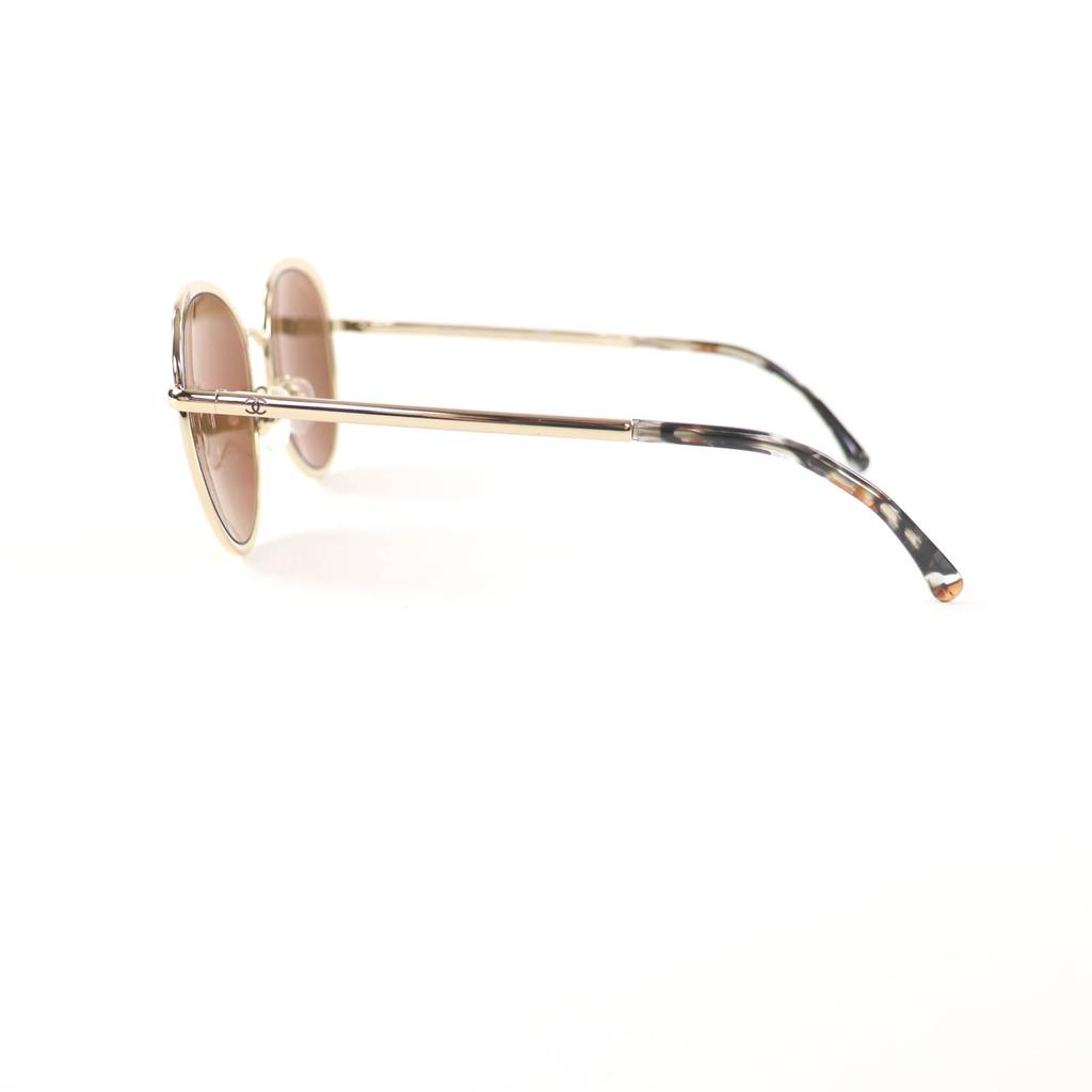 Excellent CHANEL sunglasses COCO Mark Boston Mirror Lens gold Women 4206 Used