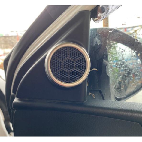 Cover Trim Silver Titanium A Pillar Speaker Frame For Toyota Corolla 2014-2018