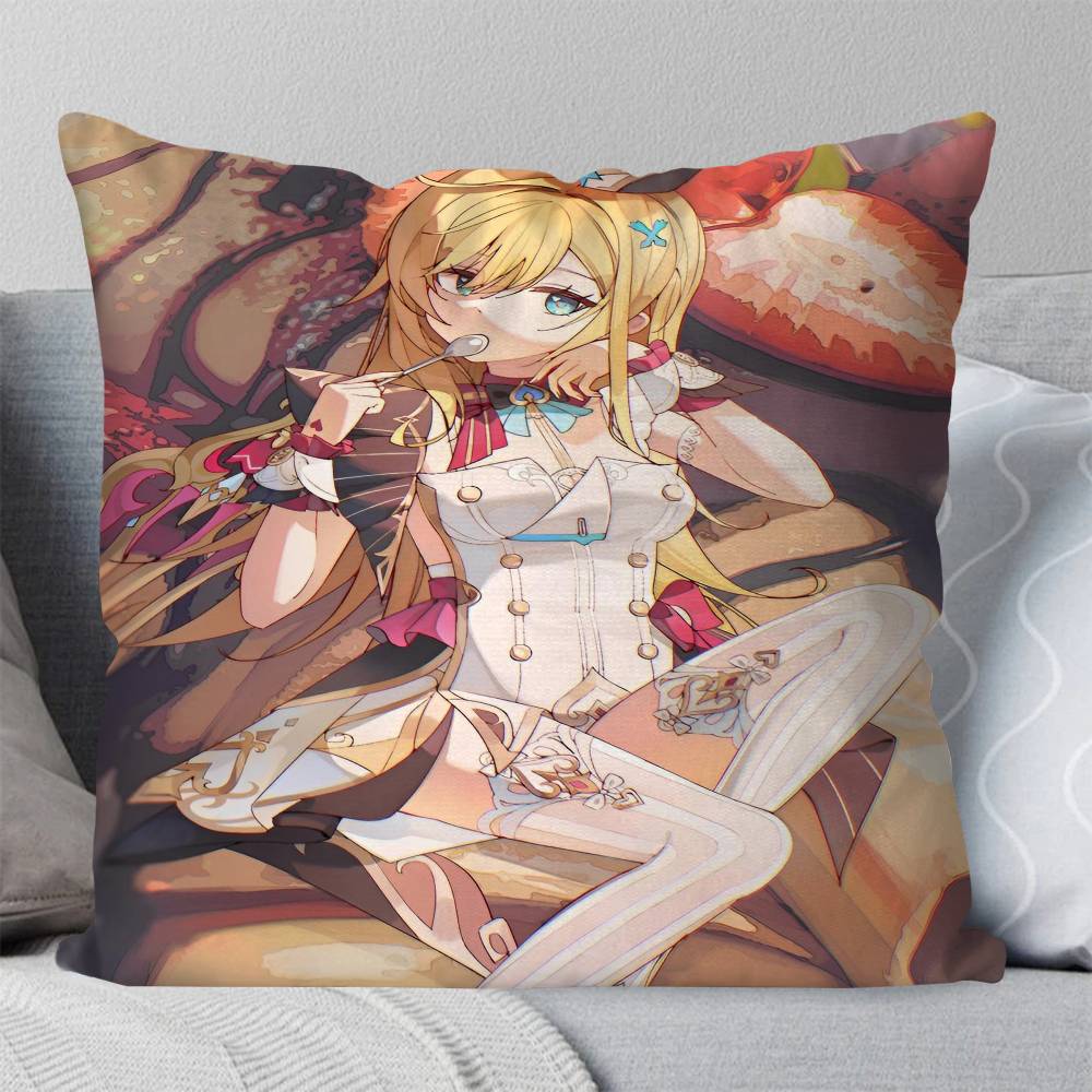 Game Genshin Impact Escoffier Pillow Case Square Pillow Bedroom Sofa Leisure Comfort Cushion Car Living Room Home Decoration
