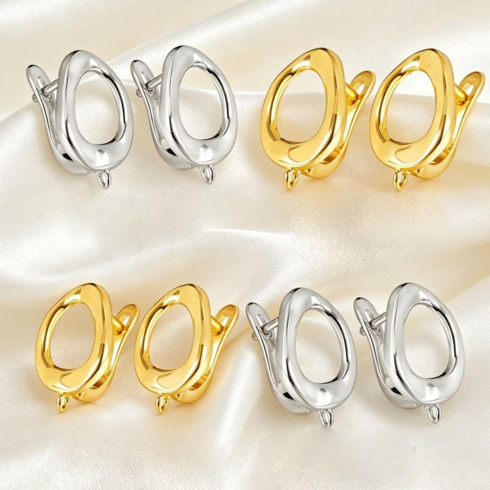 1 Pair Irregular Oval Hoop Earrings Nickel Free Oval Earrings New Jewelry Making  Daily Wear