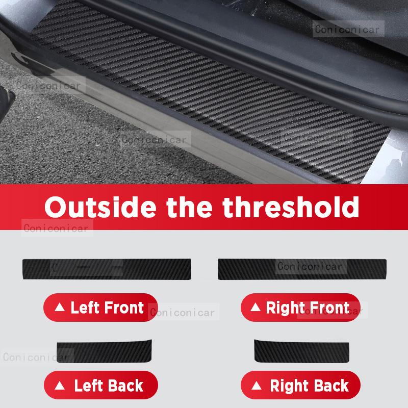 Auto Kohlefaser Türschweller Aufkleber Für BYD SEAGULL EV 2025 Schwellenpedal Kratzfest Innendekorationszubehör