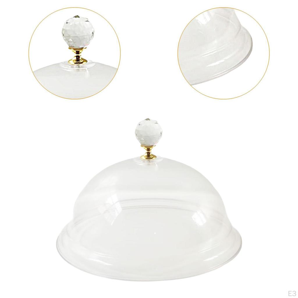 Acrylic Food Cover Clear Multifunction Lightweight Round Plate Protection for Home Kitchen
