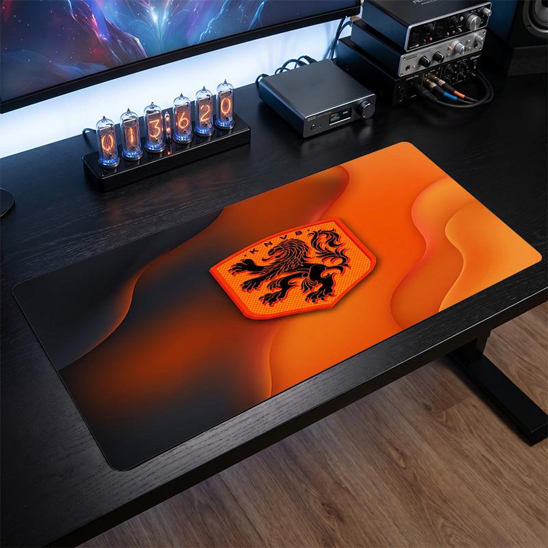 Niederlande Fußballwappen Mauspads, Erweitertes rutschfestes Gummi-Schreibtischunterlage für Gaming, Büro, Laptop, Fan-Geschenk