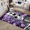 Gothic skull theme Chair Mat Office Carpet: Large Size, Lavender Floral Design for Home Decor, Suita