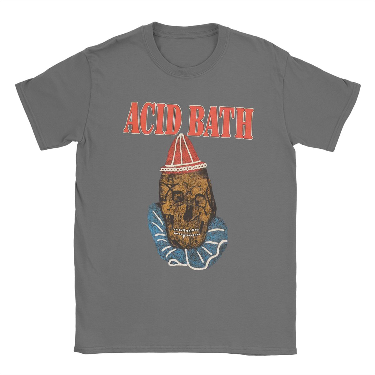 

Men s T-Shirts Acid Bath Vintage 100% Cotton Tees Short Sleeve T Shirt Crew Neck Clothes 5XL L темно-сірий колір