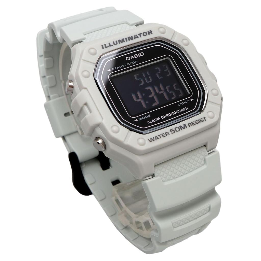 Casio Standard Digital Wristwatch for Men and Ice Inverted LCD Overseas Model W-218H-8BV Women, Gray, Display, [Used]