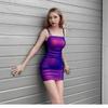 Sexy backless purple mesh suspender dress women's autumn new nightclub dancing spice girl outfit temperament hip skirt