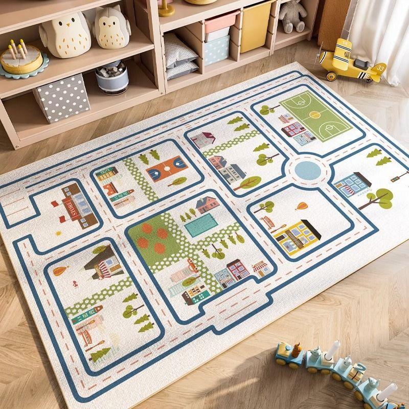 Crystal Pile Rug Kindergarten Early Learning Children's Room Living Room Bedroom Game Crawling Mat Washable Carpet