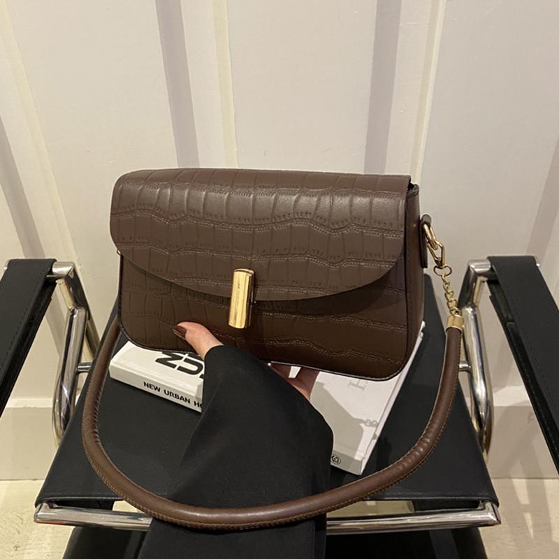 Pure Color Small Square Bag Women's Underarm Bag New Pattern Simple Commute Single Shoulder Handbag Trendy Bag