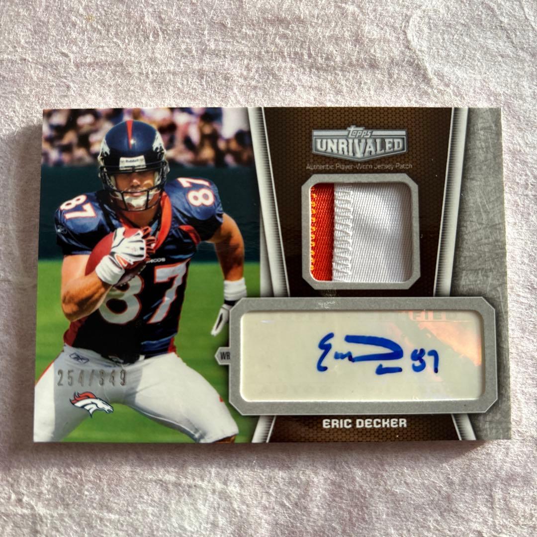Used NFL topps Eric DECKER auto patch /349