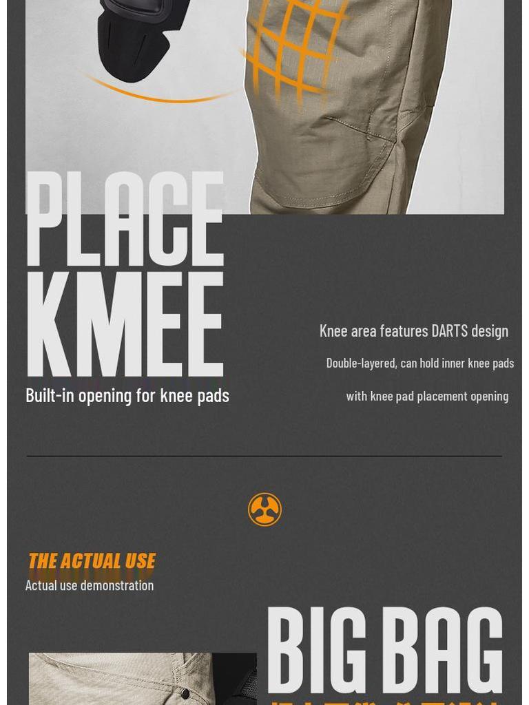 Herren Outdoor Taktische Wasserdichte Cargohose - Stretch, Locker, Mehrere Taschen, für Frühling und Herbst