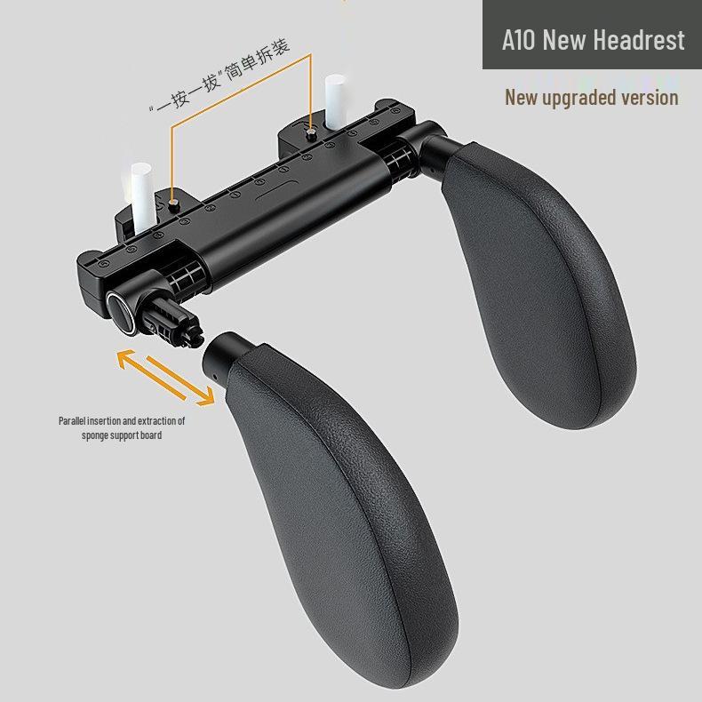 

A10 Підголівник для автомобільного сидіння: Подушка з піни з ефектом пам яті для комфорту на великі відстані та підтримки сну дітей чорний