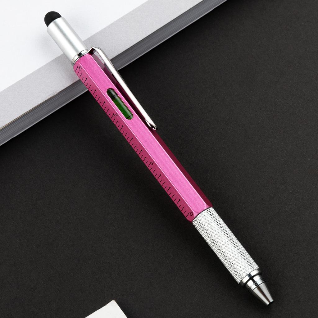 Caneta Capacitiva Multifuncional com Chave de Fenda, Nível de Bolha e Caneta Esferográfica - Gadget Touch para Telas de Celular