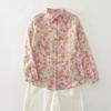 Herbst Neue Große Größen Damen Baumwolle Langarm Freizeit Locker Bluse Floral Print Oberteile Hemden T-Shirts