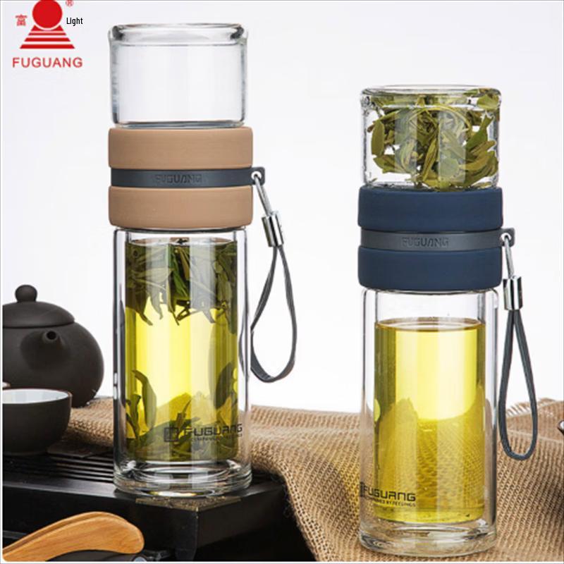 FUGUANG Zijing Silicone Double-Layer Glass Tea Infuser 240ml