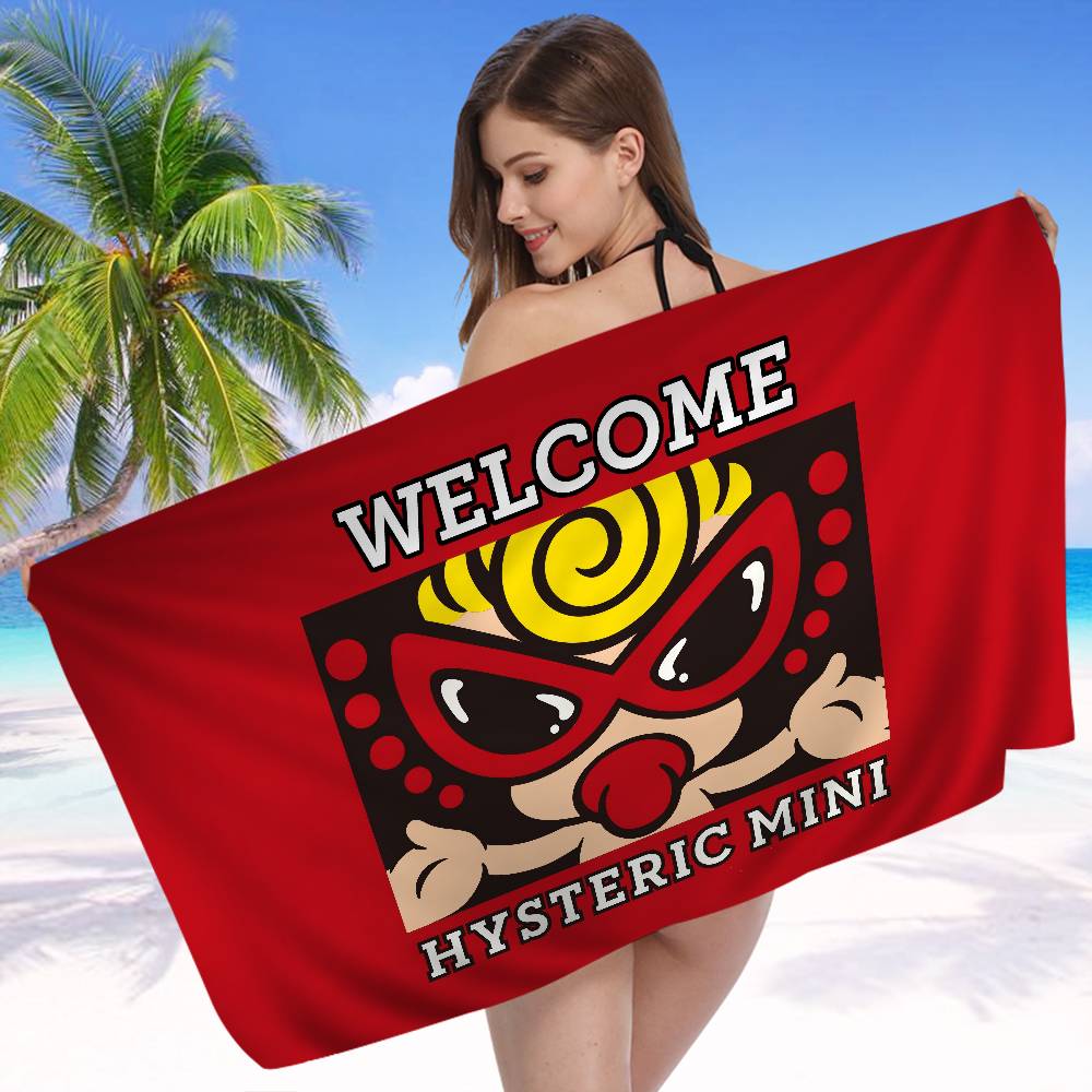 H-Hysteric M-Mini Cute Girl Microfiber Printed Beach Towel Mountain Climbing Yoga Beach Swimming Running Absorbent Soft Towel