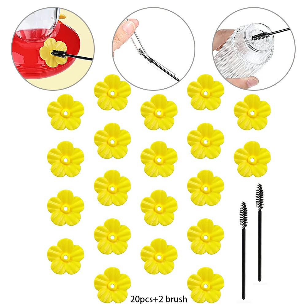 20pcs Bird Water Feeder Bottle Replacement Flower Hummingbird Feeder Accessoires Garden Outdoor Plastic Flower Pet Bird Supplies