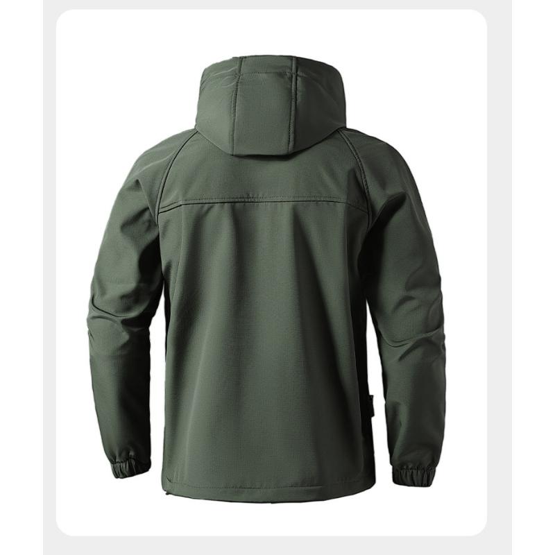 Höst- och vinterjacka Kostym Herr Plus Sammet Förtjockad Vindtät och Vattenavvisande Varm Utomhus Arbetsförsäkring Bergsklättringskostym Vardagskläder