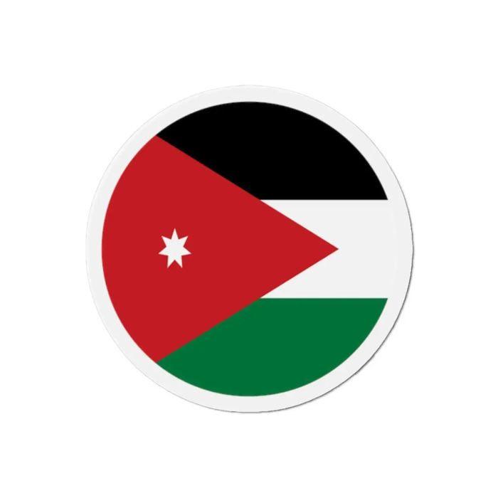 Aimant Rond - Multicolore - Drapeau Jordanie - 7 Cm - 50 Pièces - Mixte