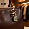 Non-blackening Metal Keychain Pendant, 3D Cabin Shape Key Holder with Lobster Long-lasting Shiny Clasp And Ring, Anti-Oxidation Fall-Resistant Window