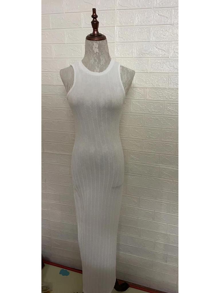 2024 European & American Women's Summer Knit Sleeveless Dress - Casual Fashion