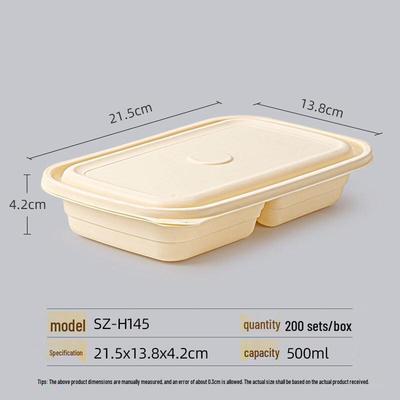 ZISIZ Biodegradable Corn Starch Rectangular Lunch Box