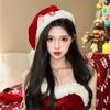 Bow Christmas Sequin Hat Merry Christmas Decoration Red Plush Hat Fashion Santa Claus Hat  Children