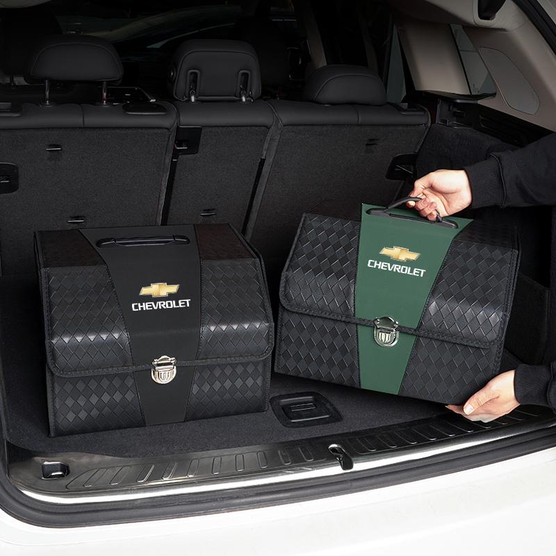 Leather Car Storage Box Trunk Foldable Portable Multiuse Bag For Chevrolet Spark Captiva Cruze Tracker Epica SS Z71 Sail Camaro