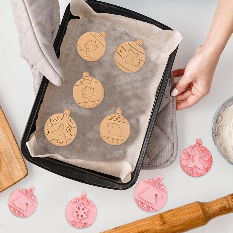 Baking Mold Cookie Cutter 10X Hand Pressed Christmas Biscuit Cutter Cookie Stamps Christmas Cookie Cutter Kit For Biscuit