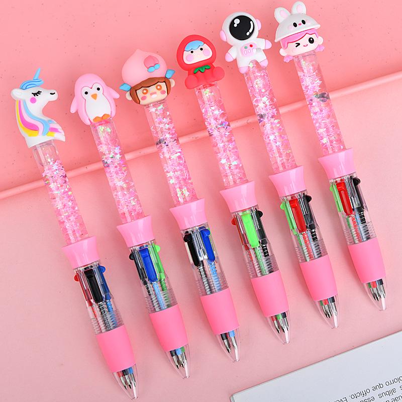 Cute Cartoon Multi-Color Ballpoint Pen - Creative Student Stationery Supplies
