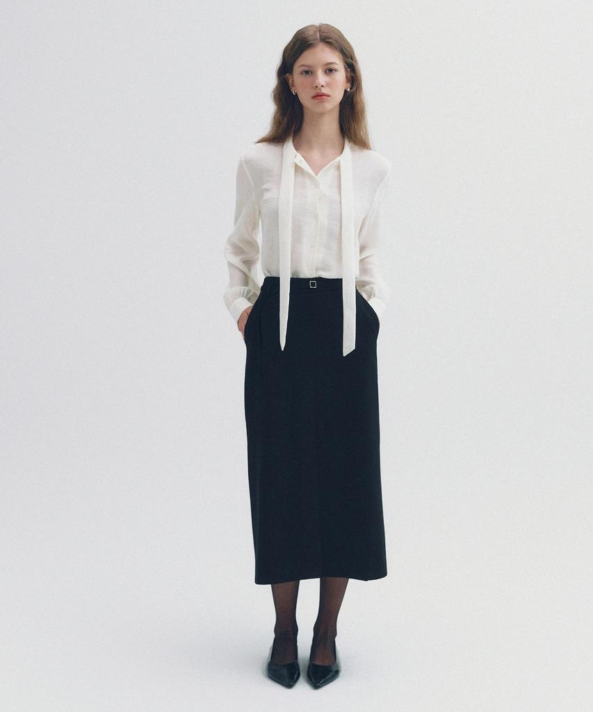 Roem Belted H-Line Long Skirt_Rmwhg12Rt2