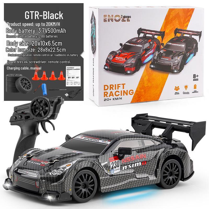 1:14 Scale RC High-Speed Drift GTR Sports Car - 4WD, Lights, Remote Controlled Racing Toy for Boys