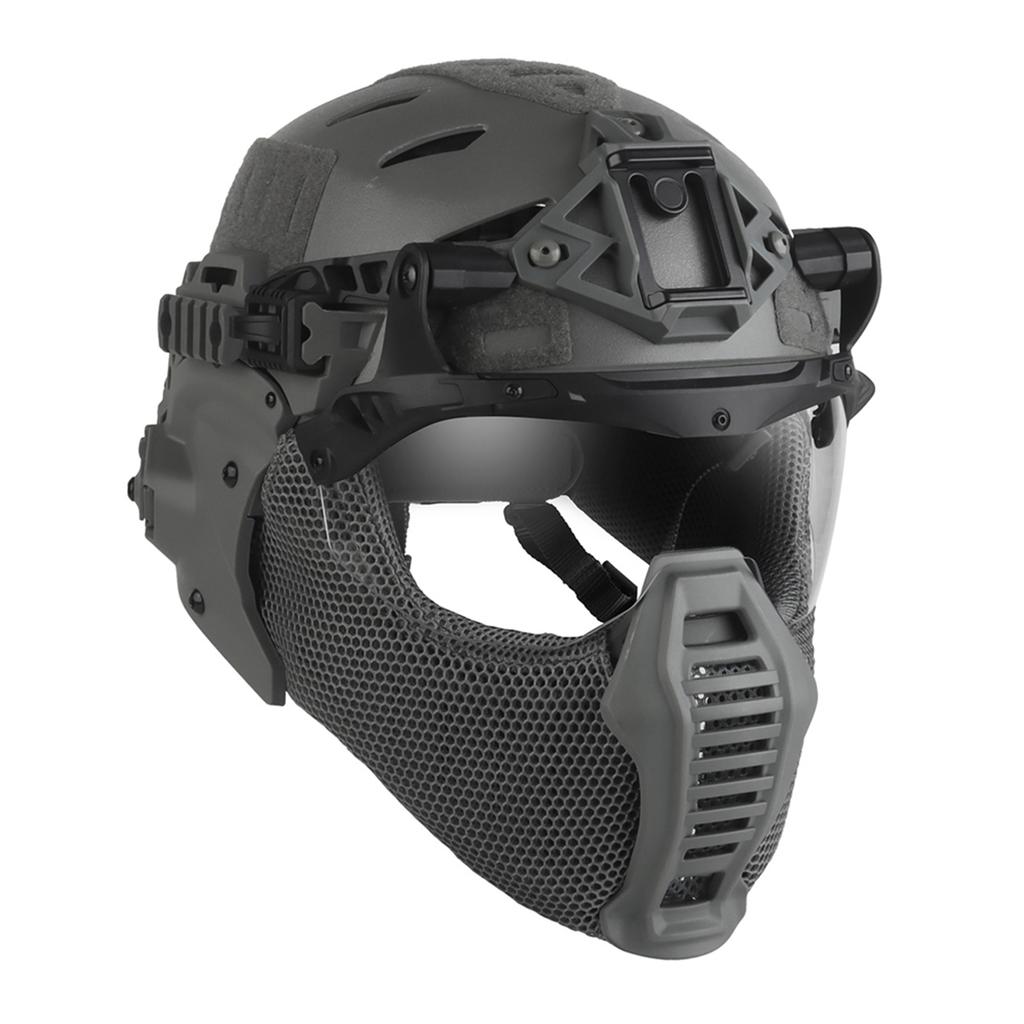 Maschera Airsoft con Occhiali Protezione Integrale Casco Protettivo per Paintball Festa Cosplay