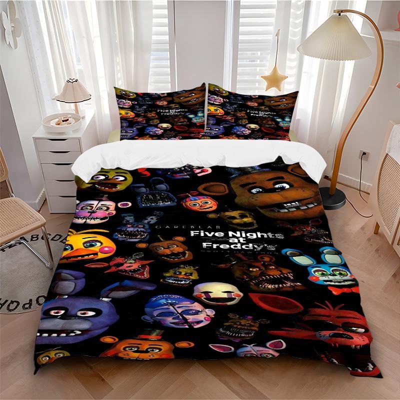 Fnaf Characters Bedding 3 Piece Set Hd Print Duvet Cover Pillowcases For Teens Adult Bedroom Decoration Christmas Gift C9211966