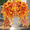 1/2/3/4Pcs Fall Hanging Artificial Morning Glory UV Resistant Realistic Fake Flower Wedding Party Indoor Outdoor Garden Wall Hanging Faux Flower