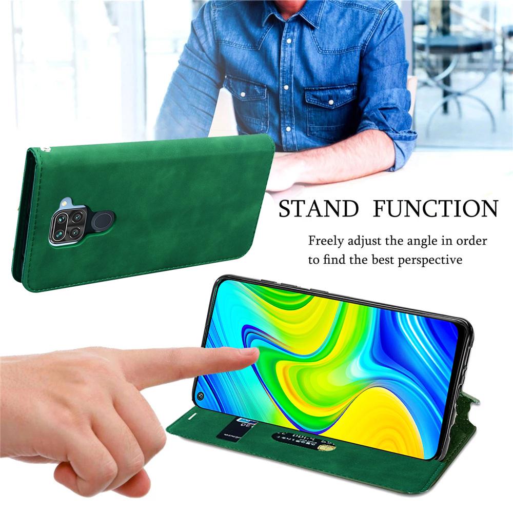 Starkt magnetiskt flip-läderfodral för Xiaomi RedMi Note 10 10s 9 9s 9a 9at 9t 9c 9c nfc RedMi 10 4g 5g Mjukt plånboksomslag Fundas