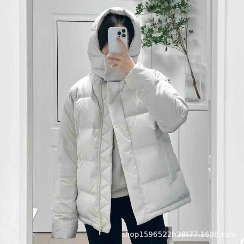 Womens Thick Hooded Puffer Jacket With Detachable Hood 80-85% Duck Down Fill Loose Fit Warm Winter Coat
