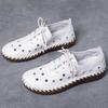 Designer Women 'S Summer Shoes  Casual Lace Up Cutout Hollow Flats Woman Oxford Sneakers Retro Sewing Leather Moccasins