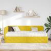 Corner Bed Frame Yellow 100 X 200 Cm Velvet