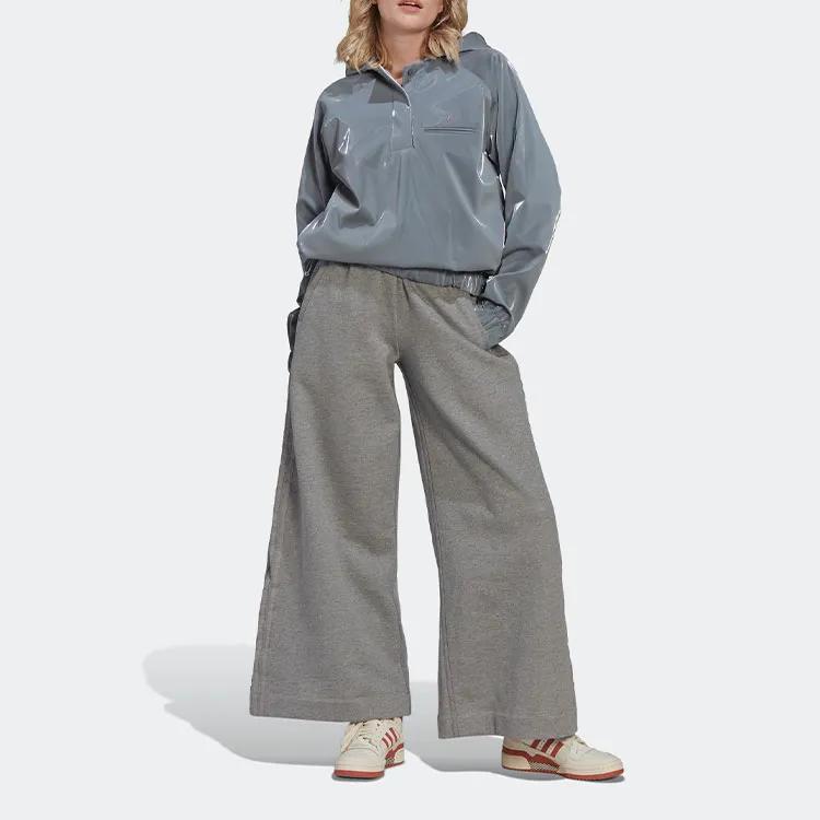 Adidas Originals Blue Version Wide Leg Pant Blue Version Sweatpants Women's Basic Heather Gray (Unisex) Sports Pants HK7238