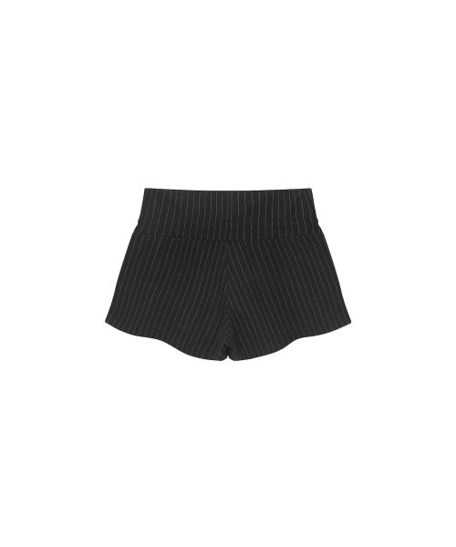 Onyueooun Turn-Up Waist Stripe Shorts (Black)