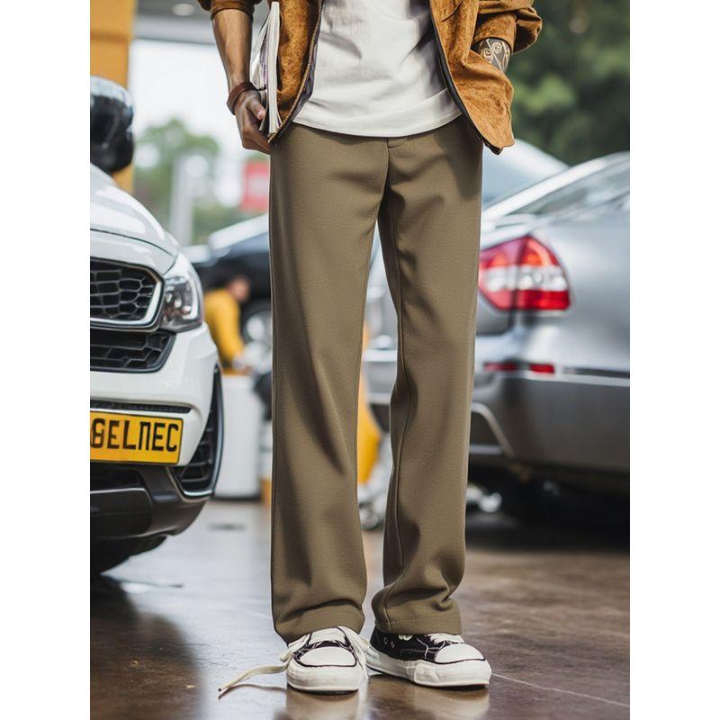 Light Luxury Minimalist Old Money Style Merino Wool and Silk Acetate Casual Pants Men's Woolen Trousers Export Men's Long Pants