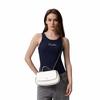 Calvin Klein Elegant Commuter Letter Shoulder Chain Mixed Material Tote Bag Small Women handbags Lily-White 4F3282G-FUP