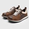 Mens Round Toe Derby Style Casual Sneakers With Lace-Up Rubber Sole Vintage Inspired