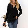 European & American Autumn/Winter V-Neck Loose Long Sleeve Women's T-Shirt