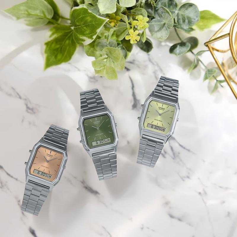 CASIO Women's Coffee Watch AQ-230A-4AMQYJF