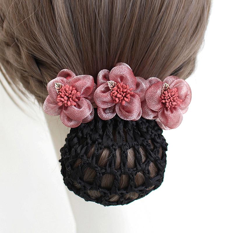 Nurse Head Flower Hair Mesh Pocket Disc Hair Stewardess Hair Mesh Cover Hotel Restaurant Waiter Work Headgear Hair Accessories
