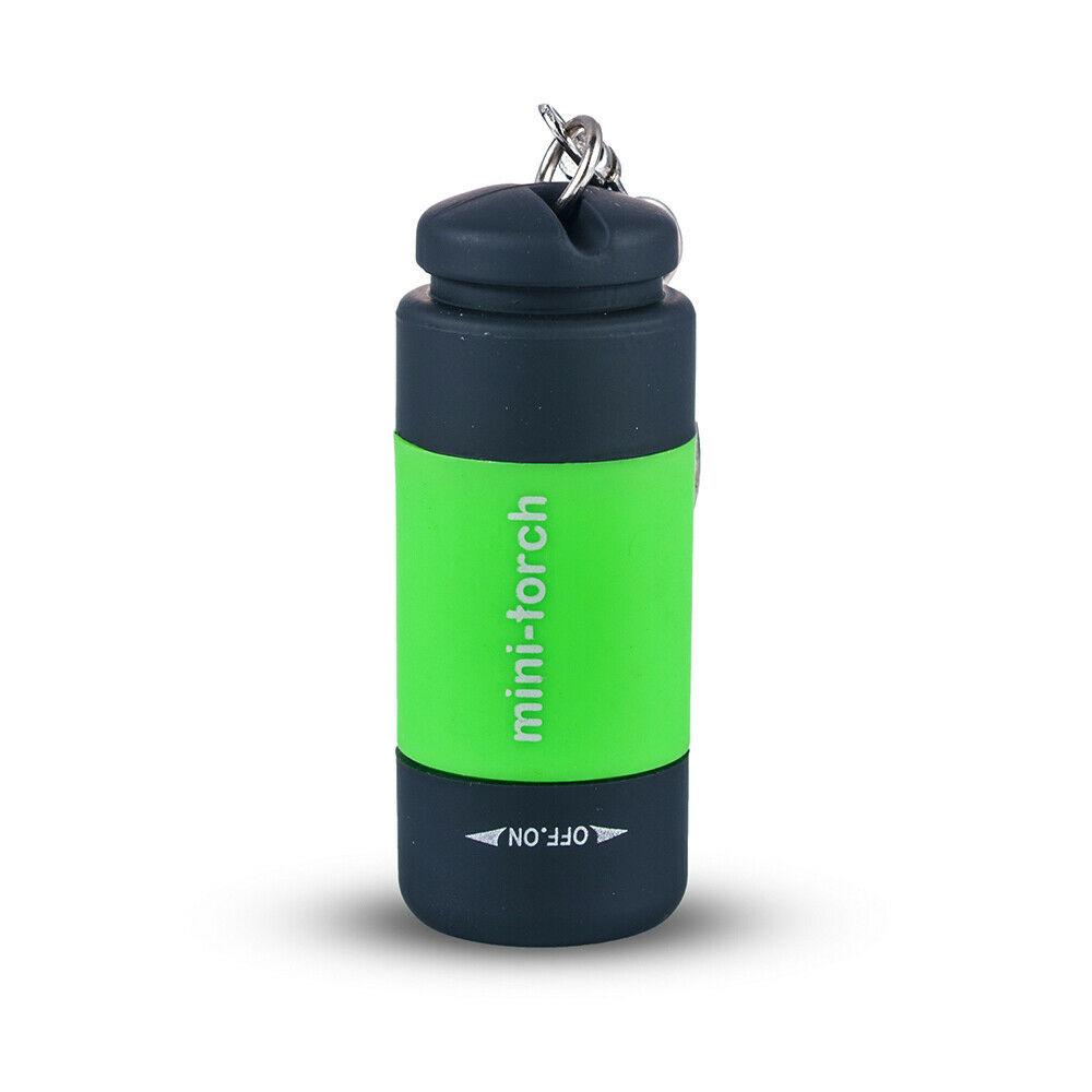 Mini Torch LED Rechargeable Flashlight Portable Keychain Rotary Switch Waterproof Outdoor Camping Emergency Flashlight
