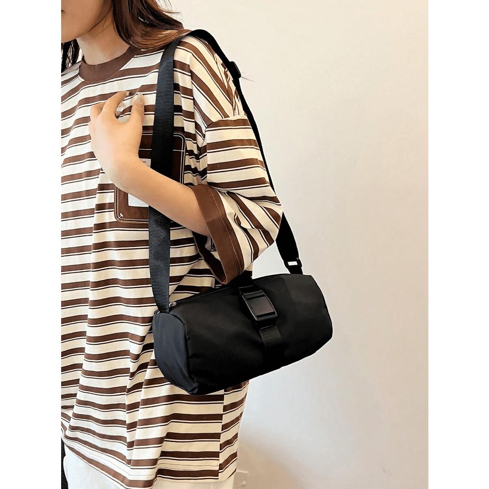 

Водонепроницаемая сумка-тост, Повседневная дорожная сумка через плечо из красной ткани Оксфорд большой вместимости, Дорожная сумка чёрный