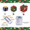 3pcs Lighted Christmas Gift Box Set with Warm LED Lights & Snowy Ribbon Bows  Cordless Holiday Decor (Batteries Not Includ)